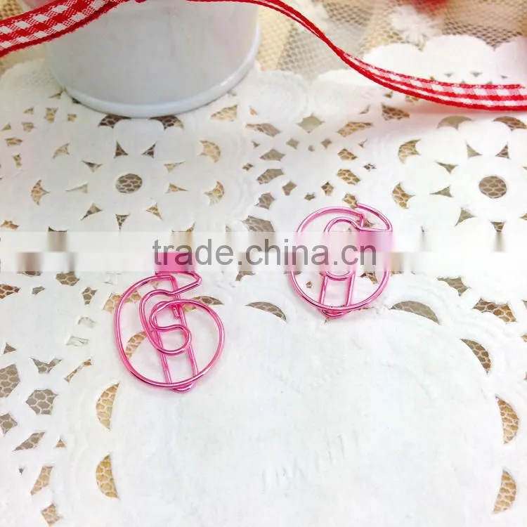 Responsibled factory customized stationery paper clip number shape