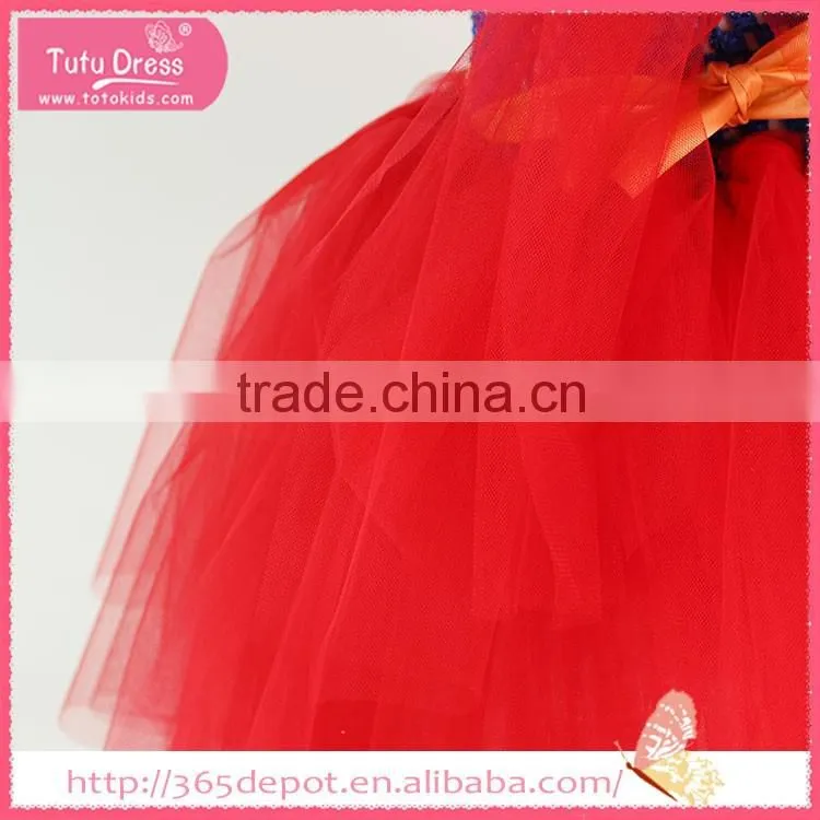Tutu fluffy movie character pattern red gauze dress halloween costume