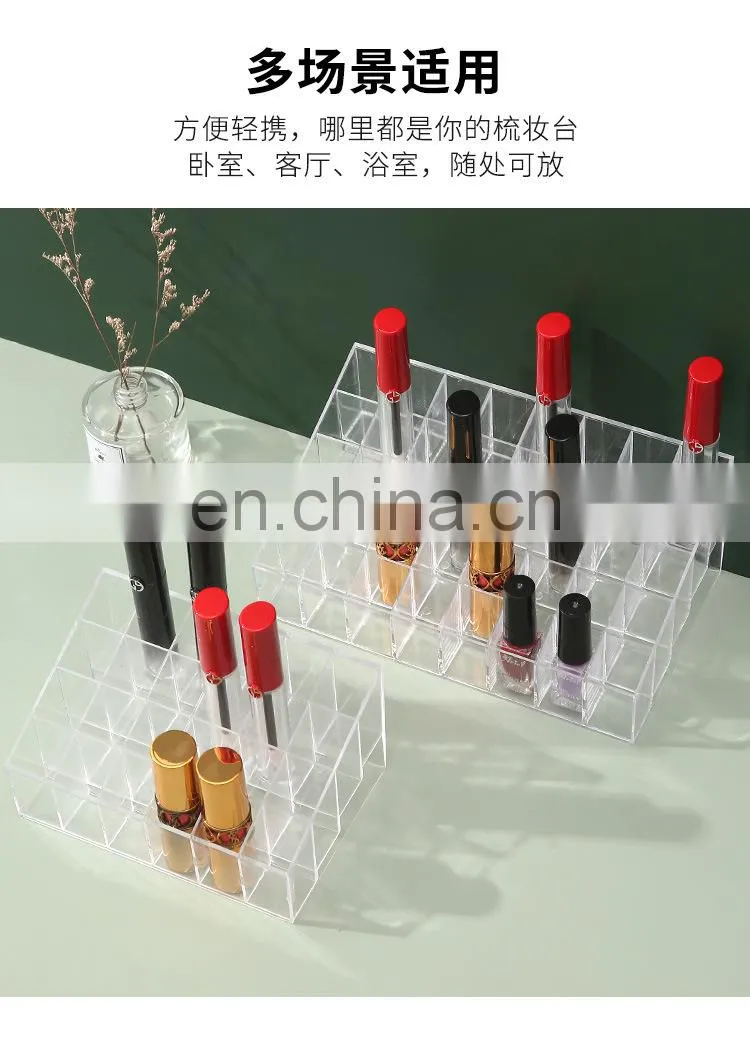 9/24/36/40 Grid Lipstick Box Acrylic Makeup Organizer Storage Box Lipstick Nail Polish Display Stand Holder Cosmetic Organizer