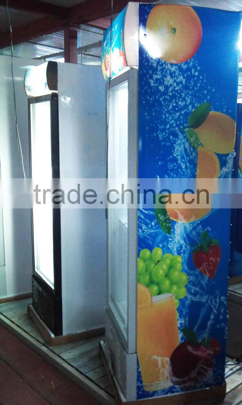 420-980L commercial upright showcase glass refrigerators