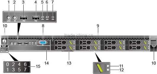 Quidway supplier 1U cloud computing server huawei RH 1288 V2 with 1 or 2 processors