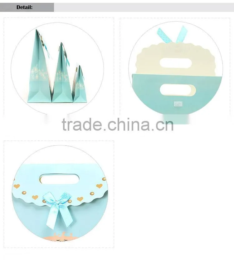 Blue pumpkin car pattern button closure gift paper bag