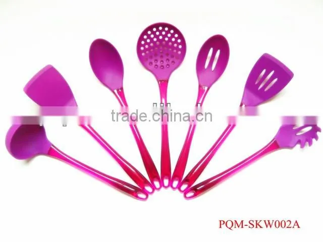 7 pcs silicone kitchenware with Colorful PS Handle
