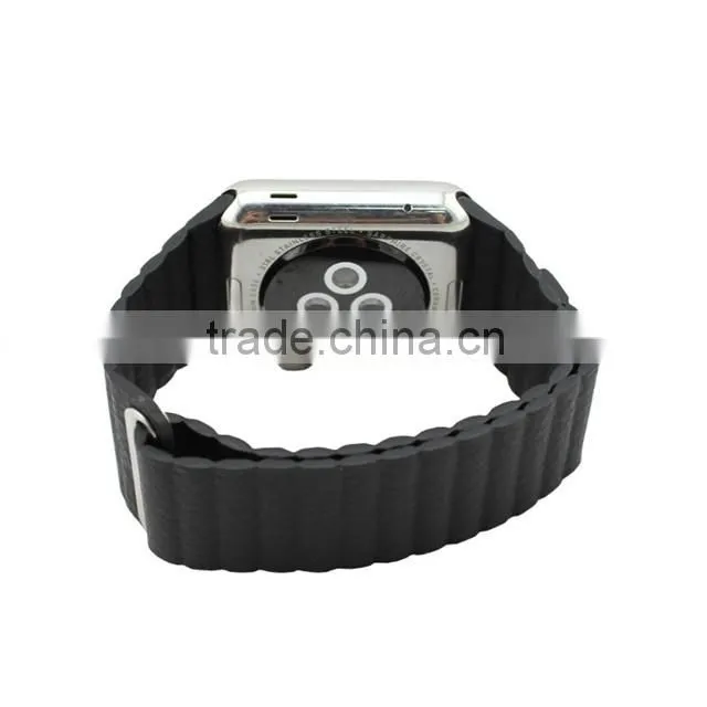 Genuine Leather Loop straps For Apple Watch Leather Band with Adjustable Magnetic Closure Loop