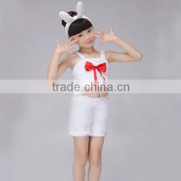 New Children's Day cute girls white rabbit summer animal children dance costume for stage