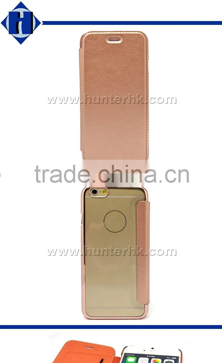 Electroplate Rose Gold Wallet Case For iphone6S