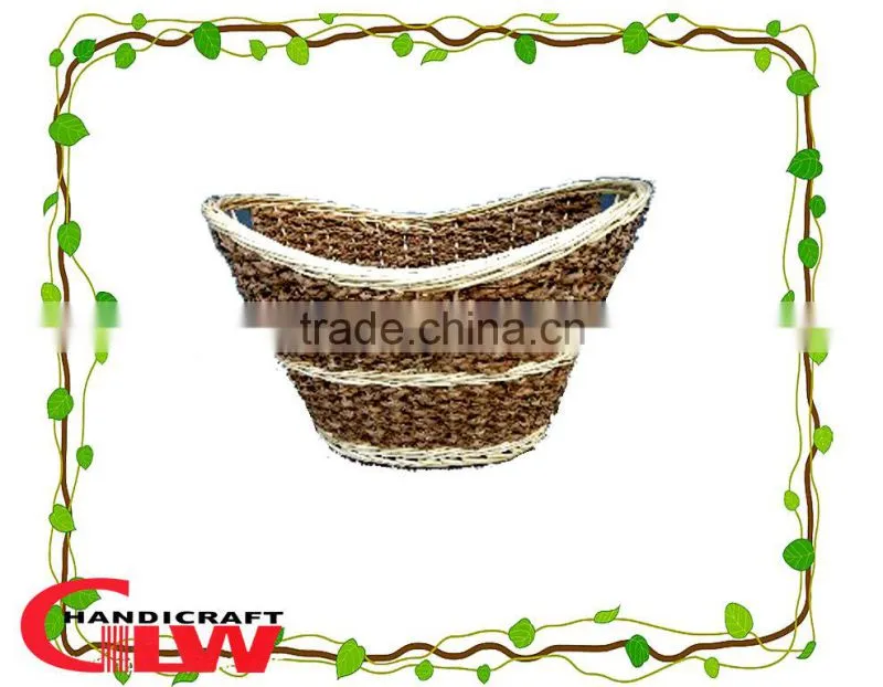 seagrass and maize laundry basket,boat shaped basket,storage basket,fruit basket