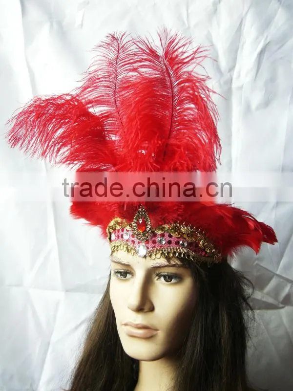 Women Hair headdress With Ostrich Feather