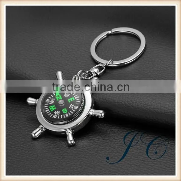 2015 Hot Sale High Quality Zinc Alloy Compass Keychain With OEM Logo