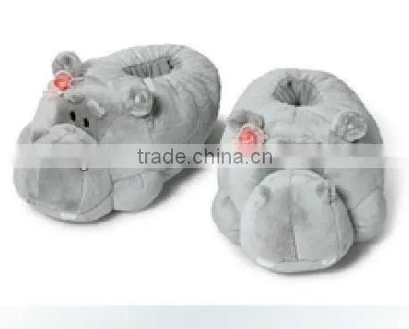 plush hippo slippers/hippo slippers/plush novelty slippers
