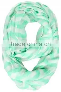 Hit Fashionable Wave Print Pattern Women Magnetic Round Infinity Chevron Scarf