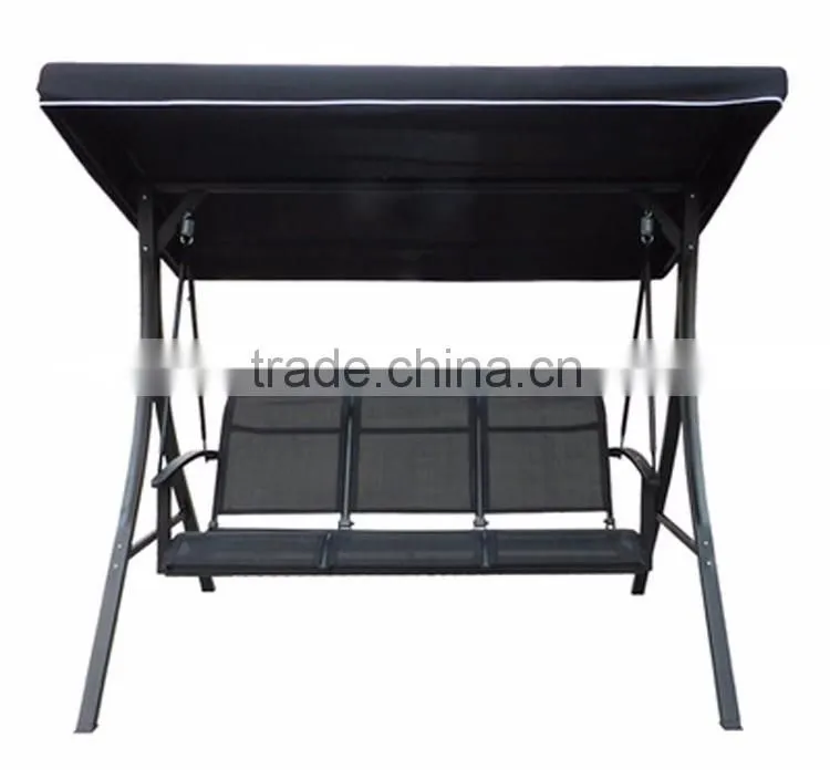 Luxury Leisure Wrought Iron Indoor Swing Chair With Stand 3 Seat Chair Swing