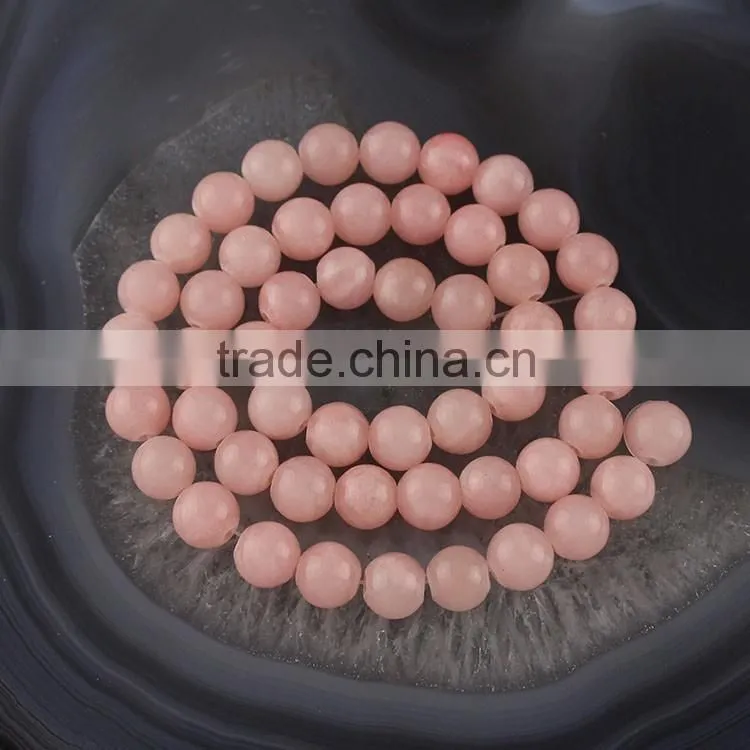 YJ1121-5 Wholesal light pink dyed jade round bead