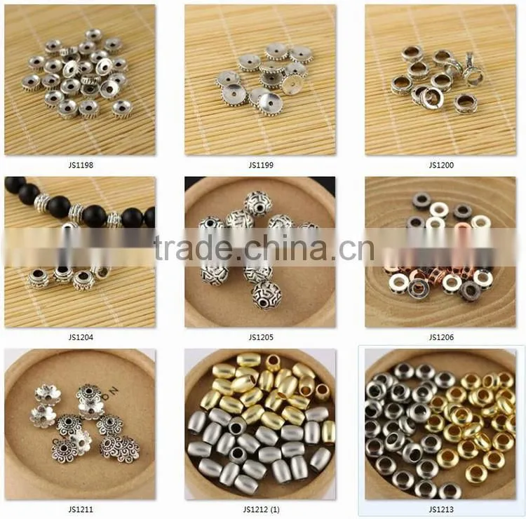 JS1218 Gold silver double disc rondelle spacer Beads,hot bracelet jewelry finding supplies