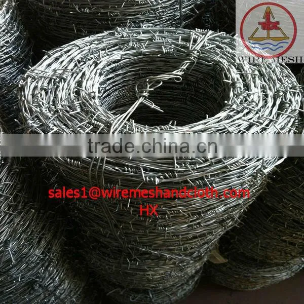 Double twisted galvanized barbed wire