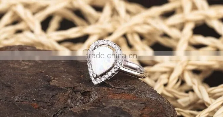 Beautiful Cute 925 Silver Ring October Birthstone Ring Fashion Opal Ring