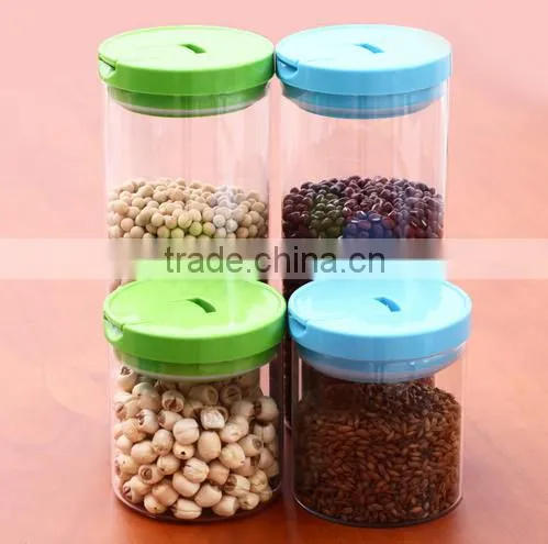 Glass jar for red green bean peanut household transparent sealed storage bottles with lid