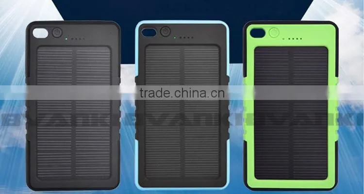 new products portable 8000mAh Solar Power Bank External Battery Mobile Charger For iPhone HTC