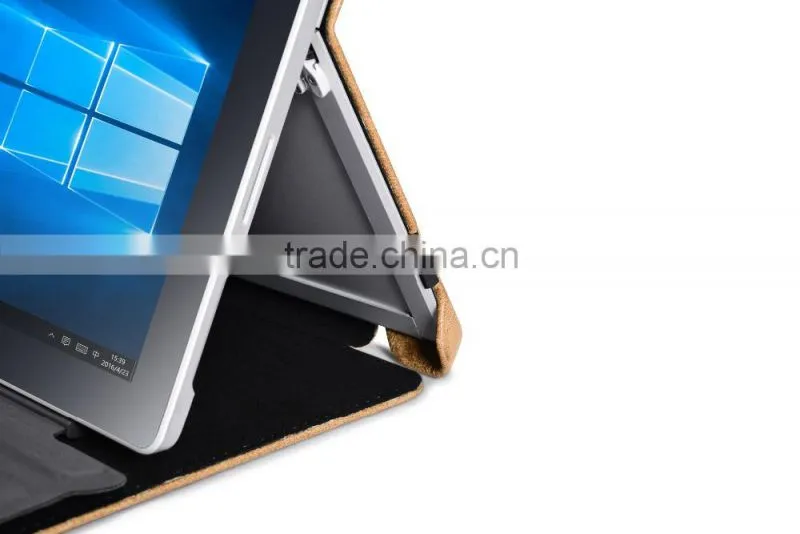 Icarer Luxury Genuine Leather Ultrathin Holder flip case for Surface Pro 4