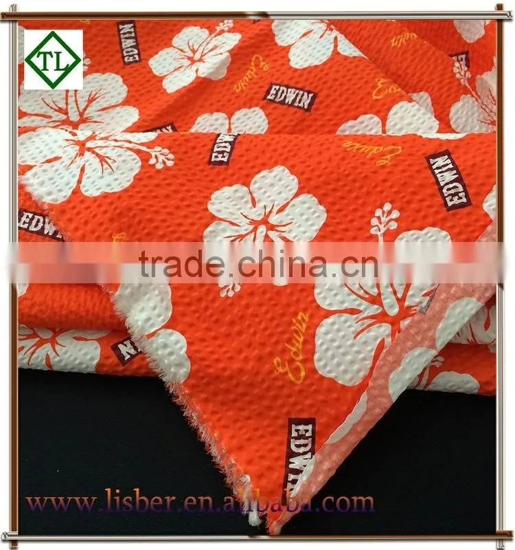 100% cotton 125gsm seersucker shirting fabric