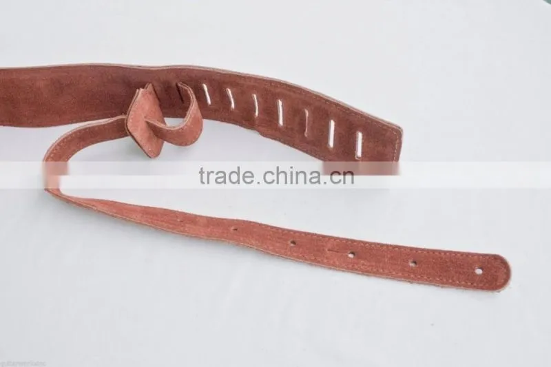 Guitar strap soft tan suede leather for acoustic&electric