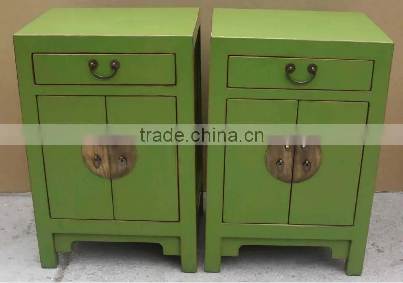 Chinese antique living room blue bedside cabinet