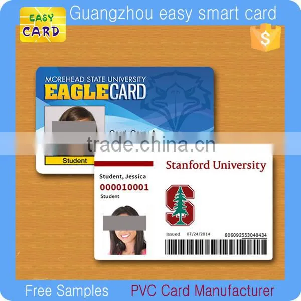 Custom printable pvc photo ID card with barcode