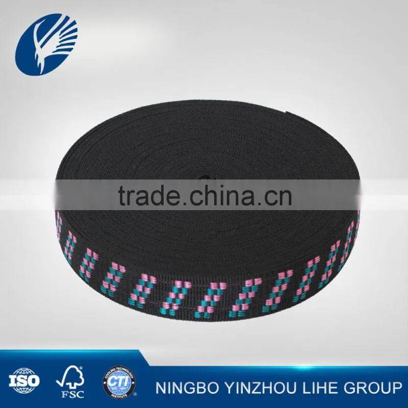 High Quality new sales polyester woven jacquard webbing colored tape customized