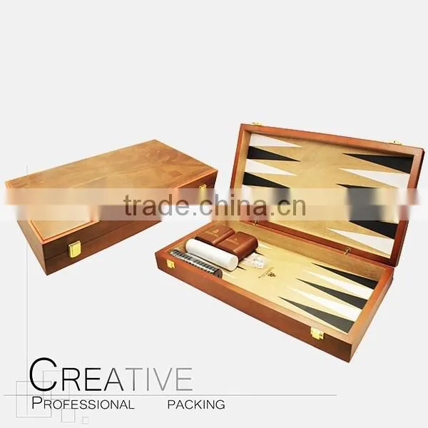 Game box Wooden backgammon and chess box and case CY-BH4