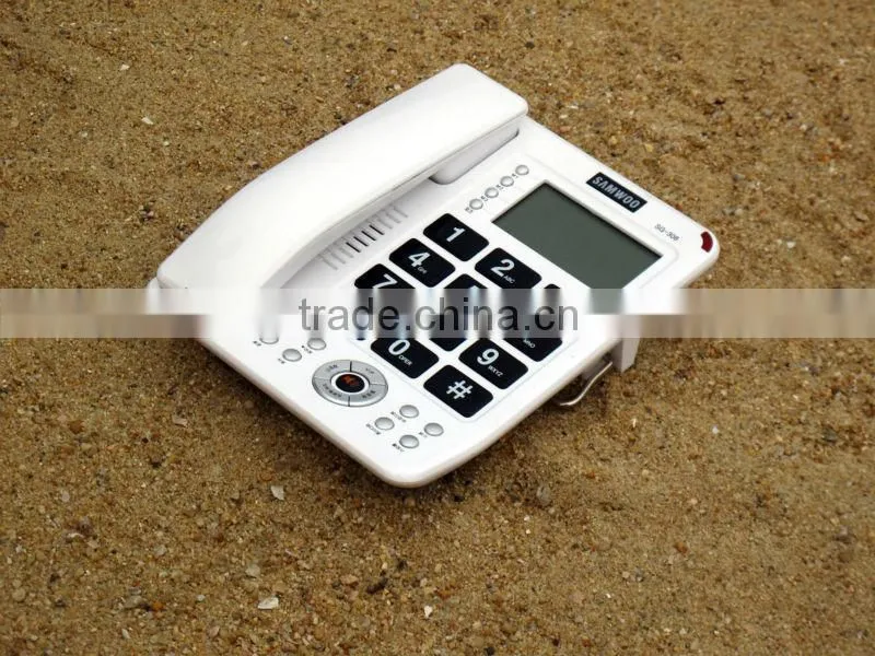 Fashion red handsfree 2 line caller id telephone set