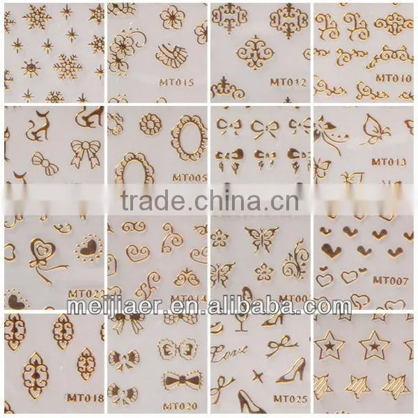 Gold 3D Metal Nail Sticker
