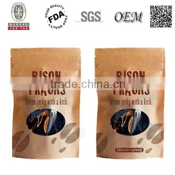 Snack Food Stand Up Pouches With Window For Food Packaging