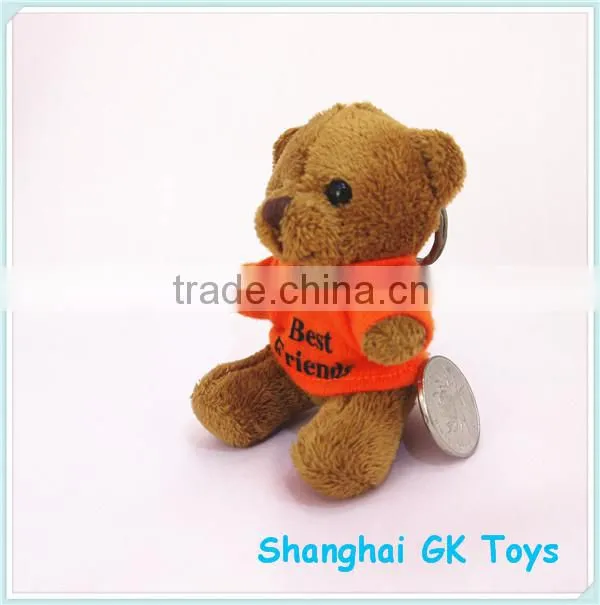 Promotional 10cm Teddy Bear With T-shirt Keychain