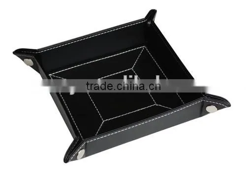 leather valet coin tray