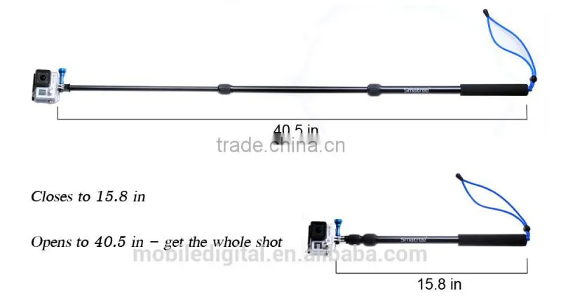 Newest Aluminum GoPro Telescopic Extendable Pole Monopod For Monopod Go Pro Hero3 hero 3 black edition accessories