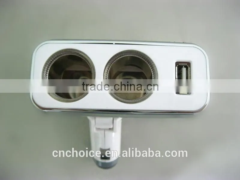 2 way cigarette lighter socket with usb