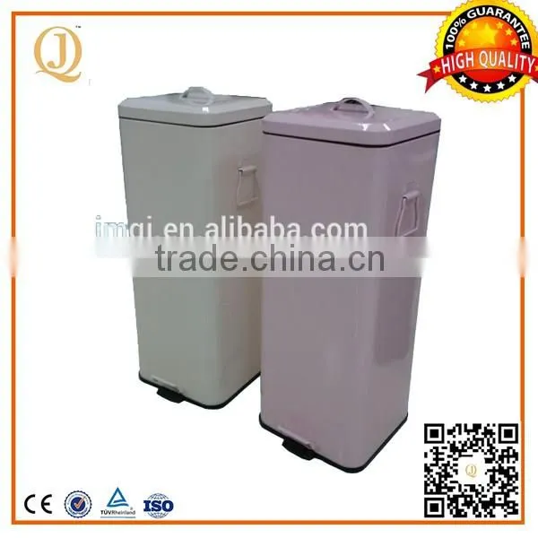wholesales silver square kitchen bin 20L metal square waste bin for kitchen