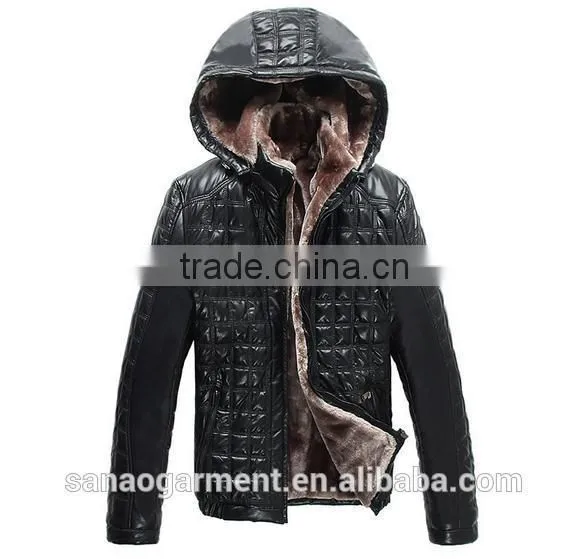 2015 newest Business casual men's thicken lapel sheepskin leather jacket
