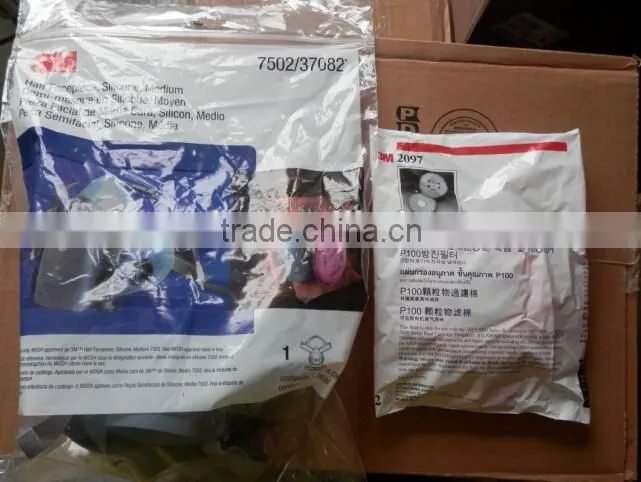 100% Genuine 3M 7502 half face mask and 100% Genuine 3M 2097 P100 filter $18.5 per set on sell!