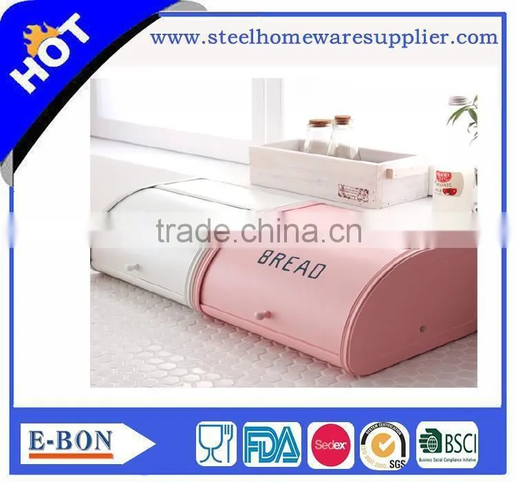 Deft design stainless steel pink bread bin