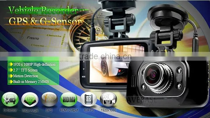 High performance Full HD Car camera with GPS motion detect car dash video camera recorder dvr