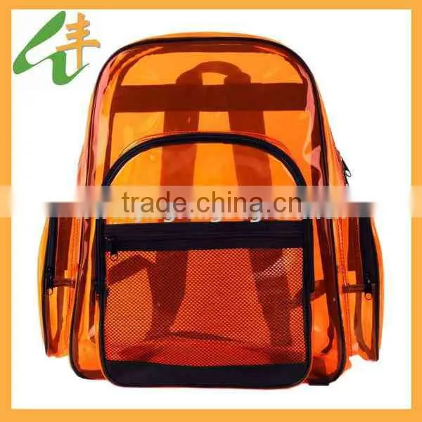 2015 newest light bule clear backpack PVC bag for kid