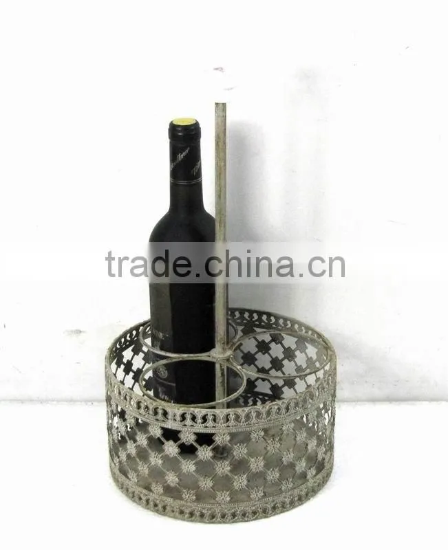 3 Places Round Metal Wine Holder
