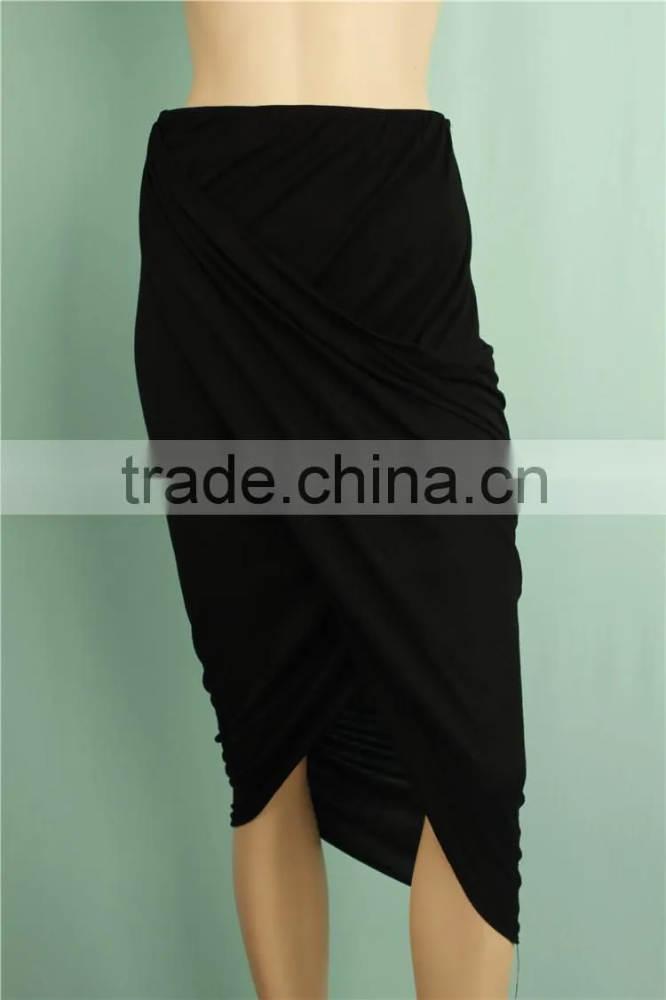 2016 A/W new design women black pleated skirt