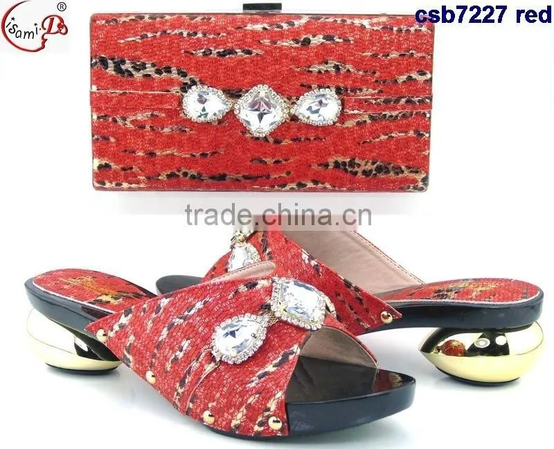 CSB7227 Top fashion latest fashion woman italy style high heel shoes and glitter bags
