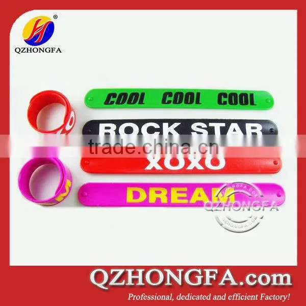 Cool Silicone Rubber Slap Bracelets with Nail Design