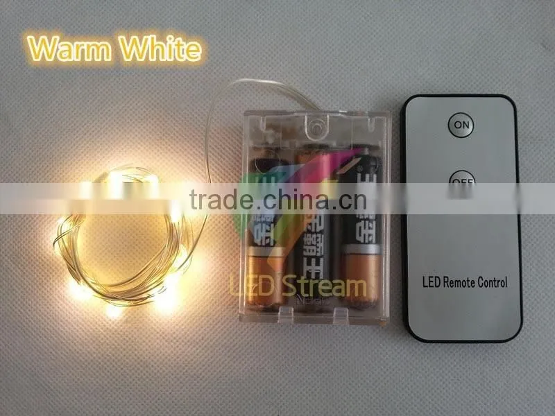 Brand New Remote Control 3M 30Led Mini Silver Color Copper Wire String Lights For Christmas Wedding Party