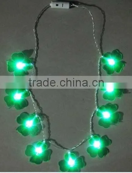 LED light up SHAMROCK necklace for st patrick's day