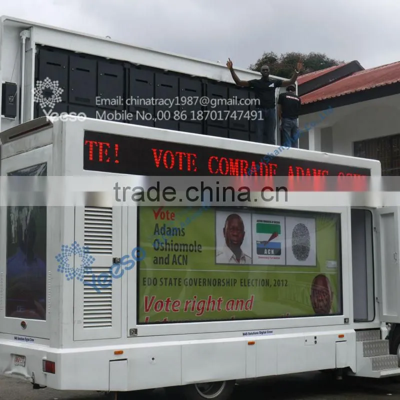 Presidential LED Vehicle,Mobile Advertising Truck, LED Truck, 1 lifting led screen, 1 light box