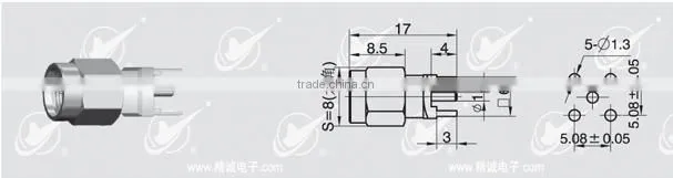 SMA MALE for PCB mount